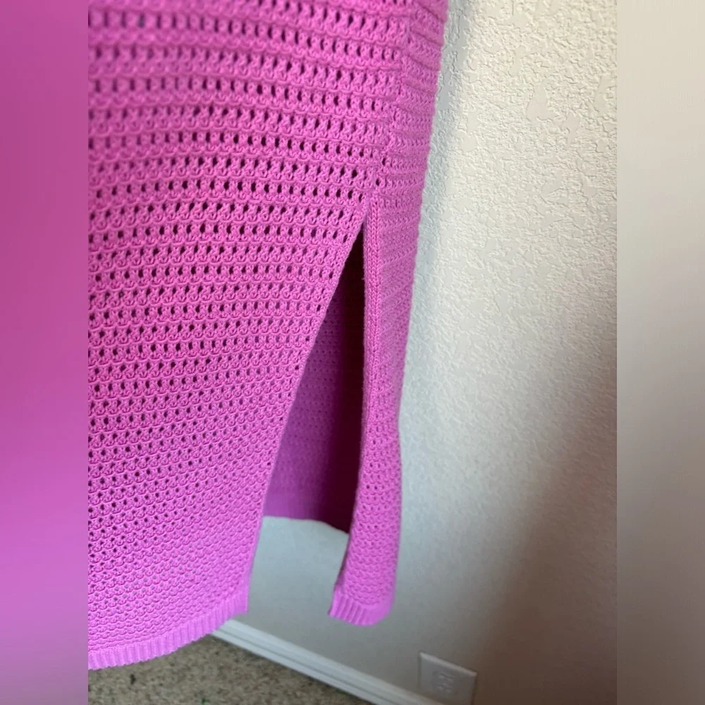 NWT Skies Are Blue Isla Rose Violet Lose Knit Crochet Tank and Midi Skirt Set M - Picture 4 of 13